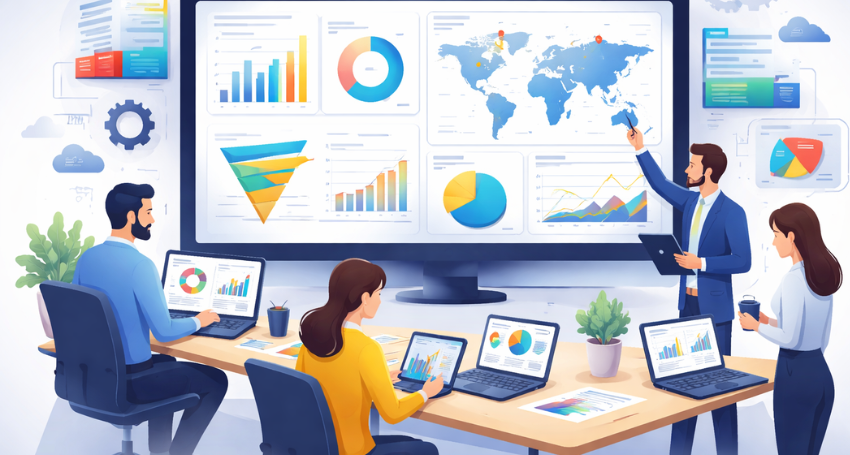 What is Power BI used for in a business analytics dashboard